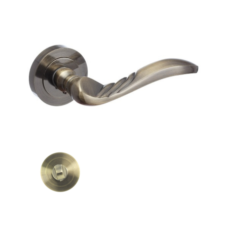 Manere - Maner usa de interior, Petra, bronz lacuit, cu rozeta buton