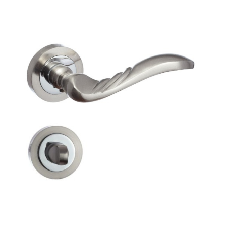 Manere - Maner usa de interior, Petra, crom nichel mat, cu rozeta buton