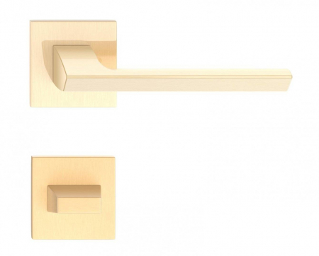 Manere - Maner usa de interior, QUANTA FIT, auriu satin lucios, cu rozeta buton