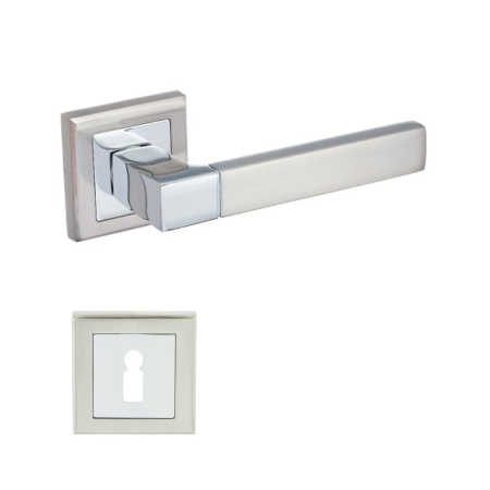 Manere - Maner usa de interior, Real, crom nichel mat, cu rozeta cheie