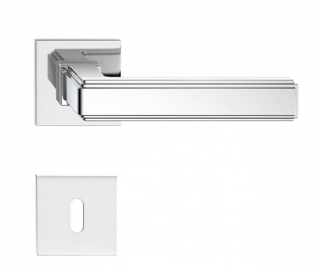 Manere - Maner usa de interior, ROYAL Q SLIM, crom lucios, cu rozeta cheie