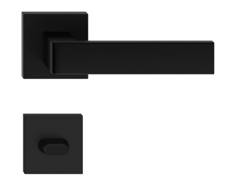 Manere - Maner usa de interior, RUMBA, negru mat, cu rozeta buton