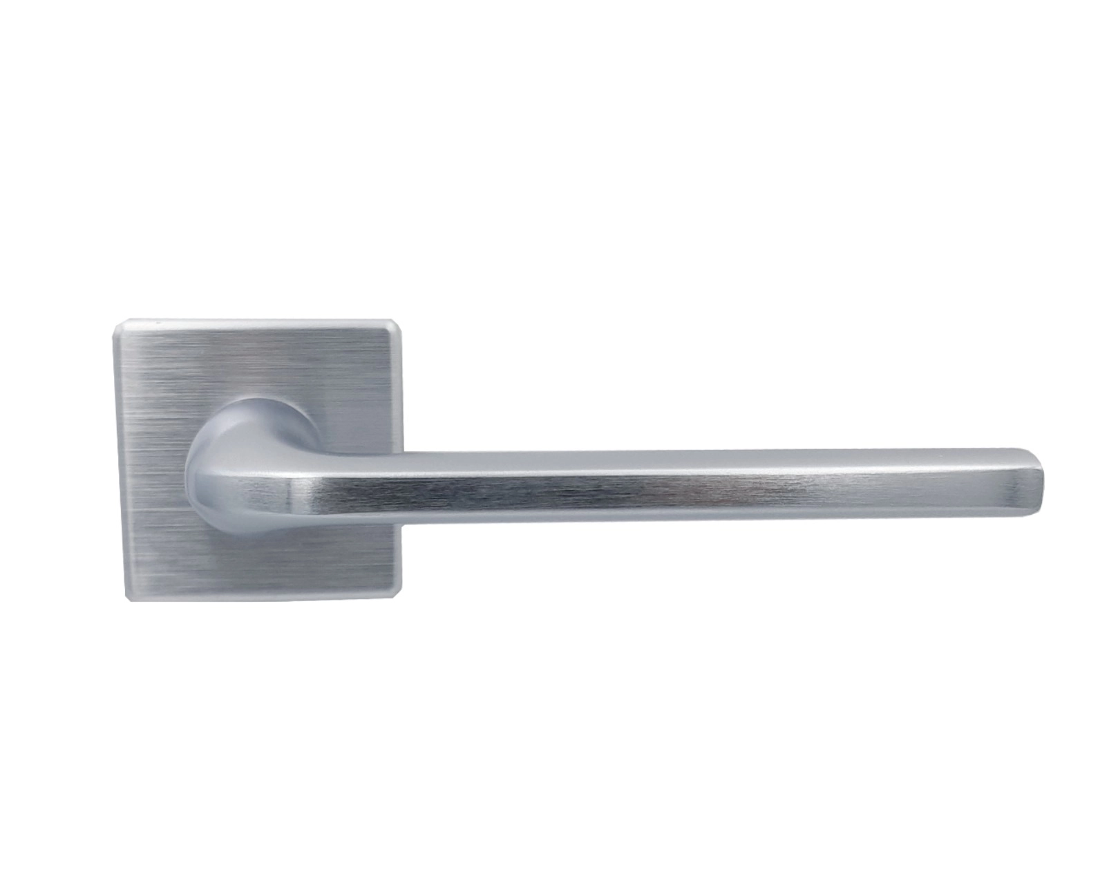 Maner usa de interior, HOLIDAY, crom satin, cu rozeta buton [2]