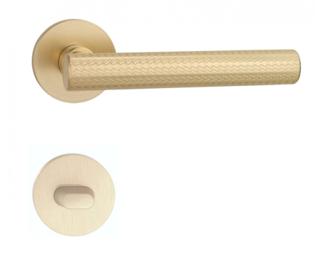Manere - Maner usa de interior, AZZURO, auriu satin, cu rozeta buton