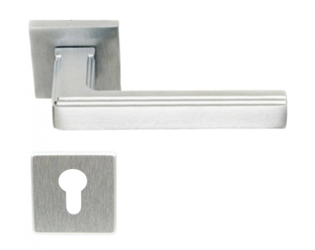 Manere - Maner usa de interior, ST. TROPEZ, crom satin, cu rozeta cilindru/butuc