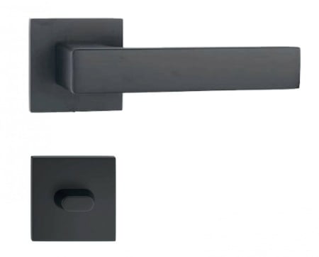 Noutati - Maner usa de interior, ASTI, negru mat, cu rozeta buton