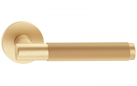 Maner usa de interior, TIME, auriu satin, cu rozeta buton [2]