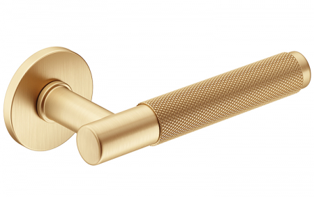 Maner usa de interior, TIME, auriu satin, cu rozeta buton [1]
