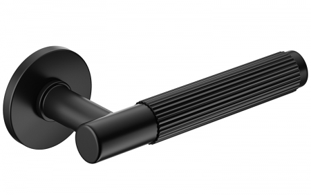 Maner usa de interior, TIME LINEAR, negru mat, cu rozeta cheie [1]