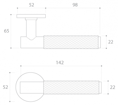 Maner usa de interior, TIME, negru mat, cu rozeta buton [3]