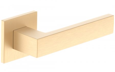 Maner usa de interior, CUBE SLIM, auriu mat, cu rozeta cilindru/butuc [1]