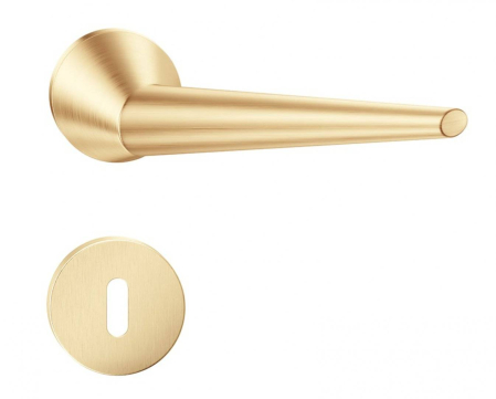 Manere - Maner usa de interior, UNICA, auriu satin, cu rozeta cheie