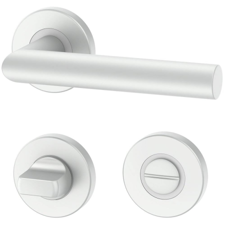 Noutati - Maner usa de interior, UNO, crom satin, cu rozeta buton