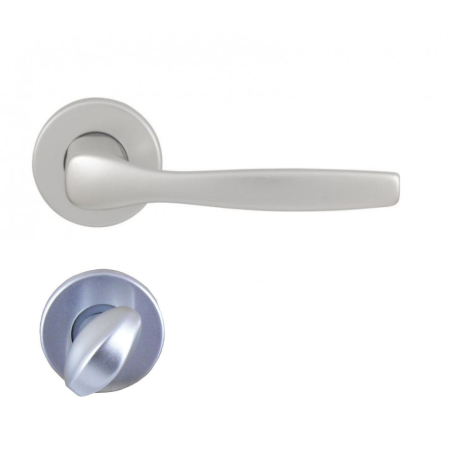 Manere - Maner usa de interior, Venera, argintiu, cu rozeta buton