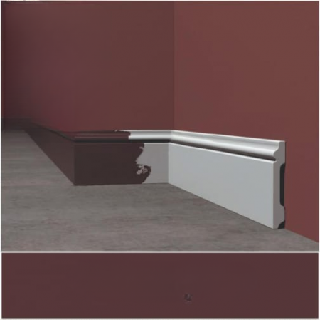 Plinte - Plinta alba duropolimer, 80x12X2000 mm