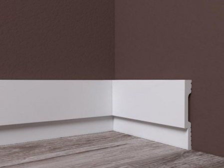 Plinta alba duropolimer, 80x12X2400 mm