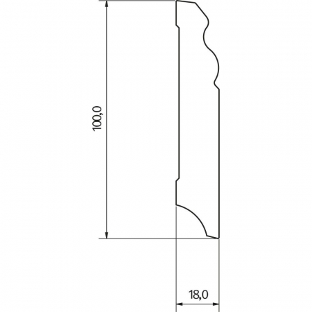 Plinta alba MDF, Egger, 100x18x2400 mm [1]