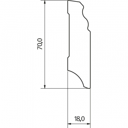 Plinta alba MDF, Egger, 70x18X2400 mm [1]