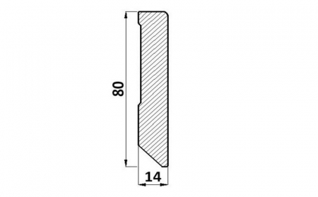 Plinta alba MDF, Egger, 80x14X2400 mm [1]