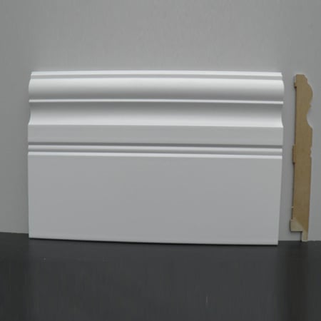 Exquisit 8 mm - Plinta alba MDF, finisaj PVC, 145x16x2800 mm