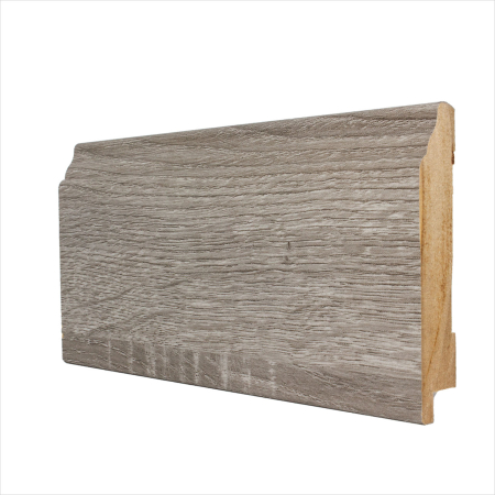 Exquisit 8 mm - Plinta stejar Sonoma gri MDF, finisaj PVC, 95x16x2800 mm