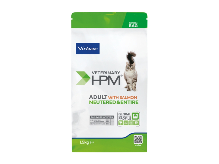 1.5kg HPM Adult with salmon neutered & entired cat, hrana uscata pentru pisici sterilizate [3]