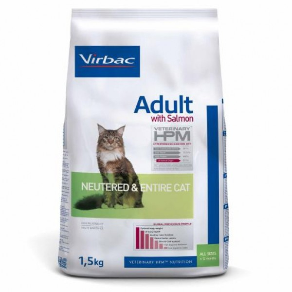 1.5kg HPM Adult with salmon neutered & entired cat, hrana uscata pentru pisici sterilizate [1]