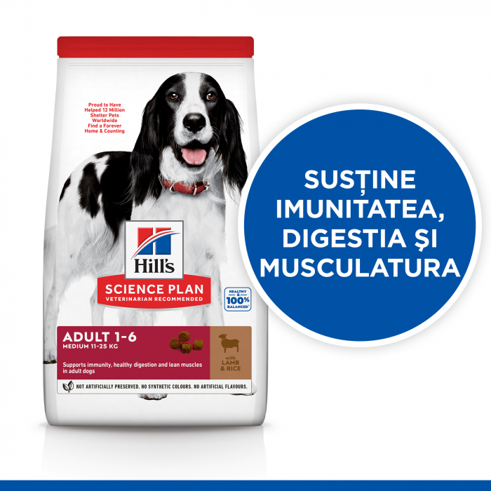 Pachet 18kg Hill's SP Canine Adult Medium Lamb and Rice Value Pack + Deparazitare externa Zeronil 268mg 20-40kg [4]