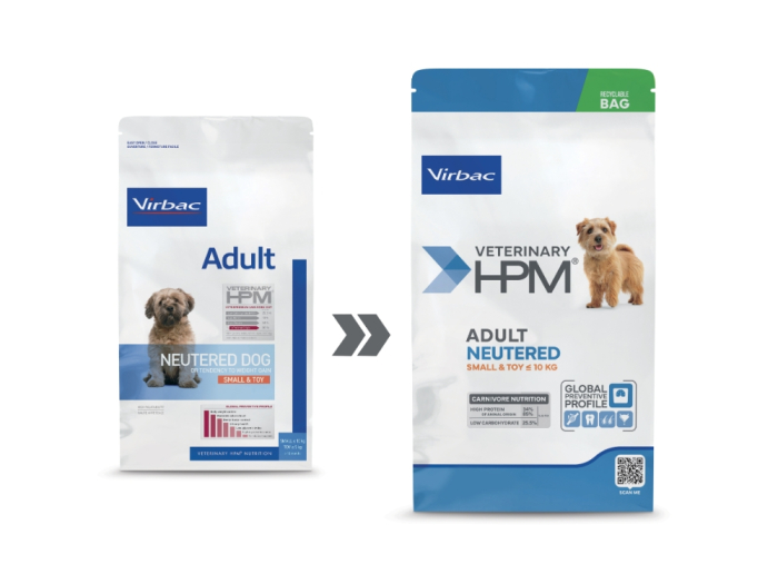 3kg Virbac HPM Adult neutered dog small & toy – Hrănire inteligentă pentru cei mici cu inimi mari [2]
