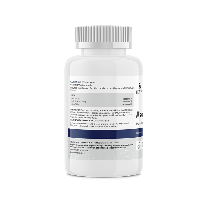 AzoMax® Hexy Vet – Suport Renal Câini și Pisici, 120 Capsule [2]