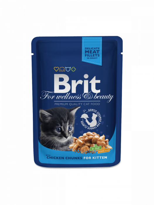 Brit Premium Cat Junior , plic cu carne de pui  6 x 100g [1]