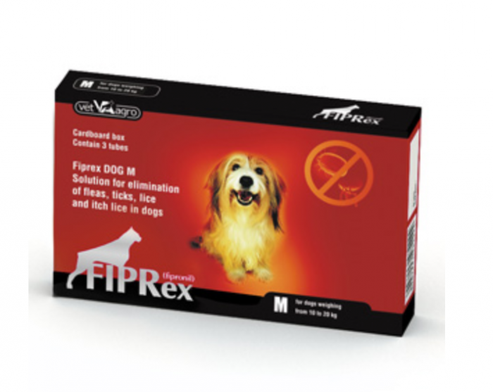 Deparazitare externă pentru câini Fiprex M 10-20 kg 1 pipetă [1]