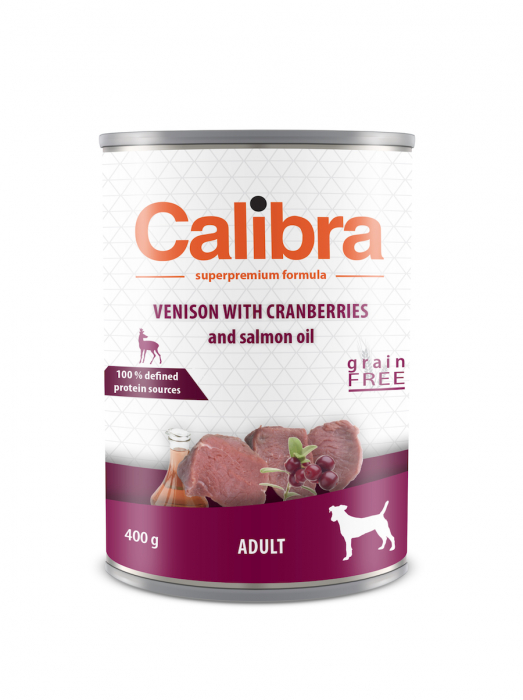Hrana umeda pentru caini Calibra Dog Adult Vanat cu Merisoare 400 gr [1]