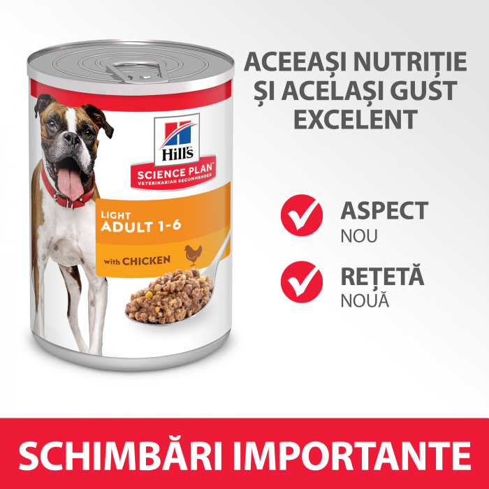 HILL’S SCIENCE PLAN ADULT LIGHT  hrană pentru câini 370 g (conservă) [5]