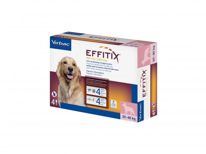 Effitix L 20–40 kg x 4 pipete – antiparazitar extern pentru câini [2]