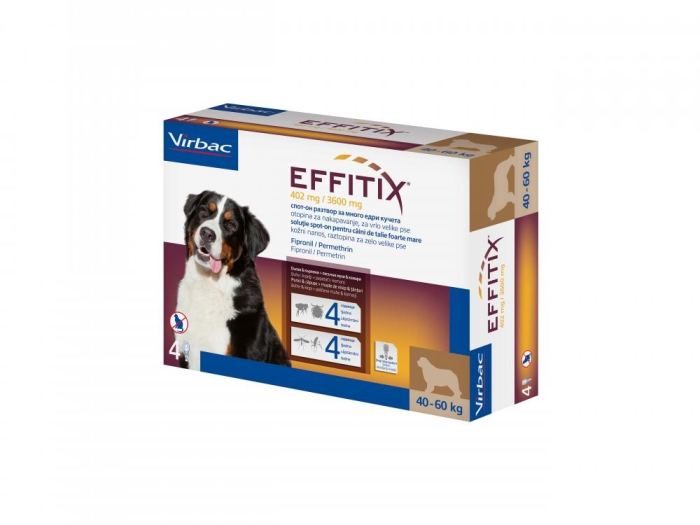 Effitix XL 40–60 kg x 4 pipete – antiparazitar extern pentru câini [2]