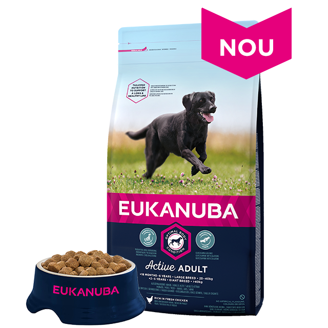 Eukanuba ADULT LARGE cu PUI  10-25kg: +1-7 ani, 12+2 kg [1]