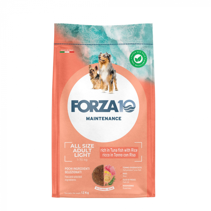 FORZA 10 ALL DAY ALL BREED DOG LIGHT TUNA AND RICE 12 KG [1]