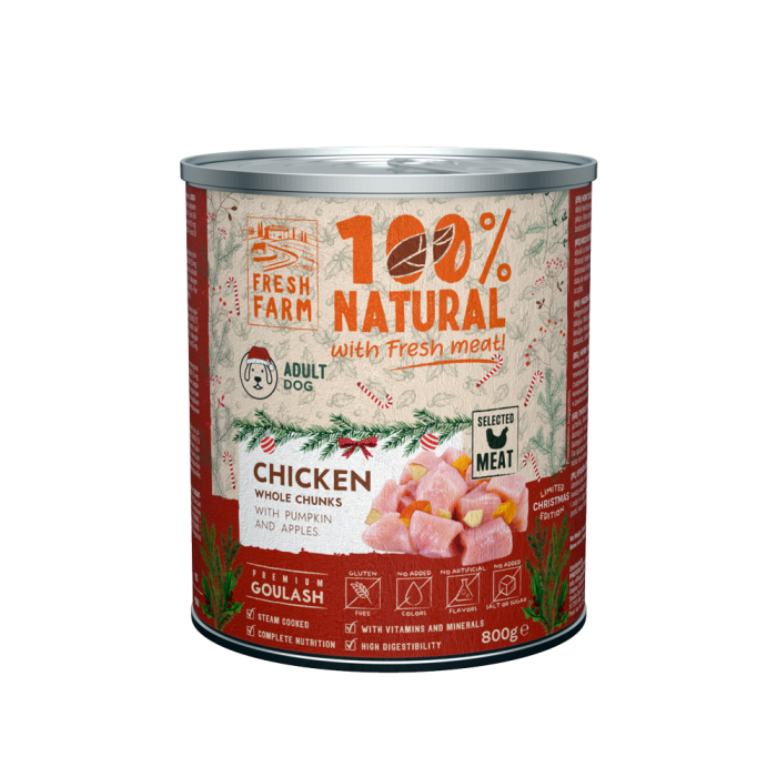 Fresh Farm Dog Goulash Chicken 800gr Christmas Edition [1]