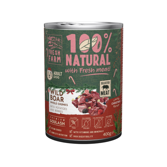 Fresh Farm Dog Goulash Wild Boar 400gr Christmas Edition [1]