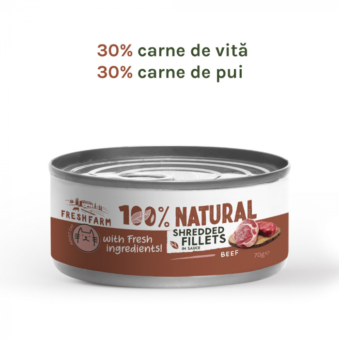 Fresh Farm Shredded fillets in sauce with beef and chicken 70 gr [1]