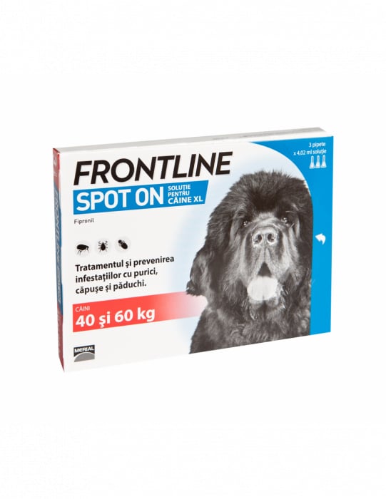 Deparazitare externa pentru caini Frontline Spot-on Dog XL 40-60kg cutie cu 3 pipete [1]