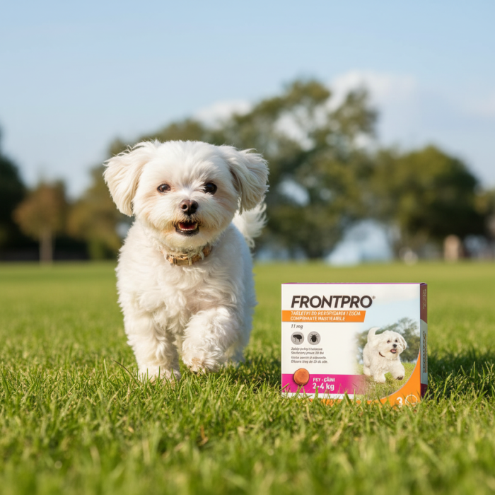 Frontpro 11 mg, comprimate masticabile antiparazitare pentru câini 2-4 kg, împotriva puricilor și căpușelor, 3 comprimate [2]