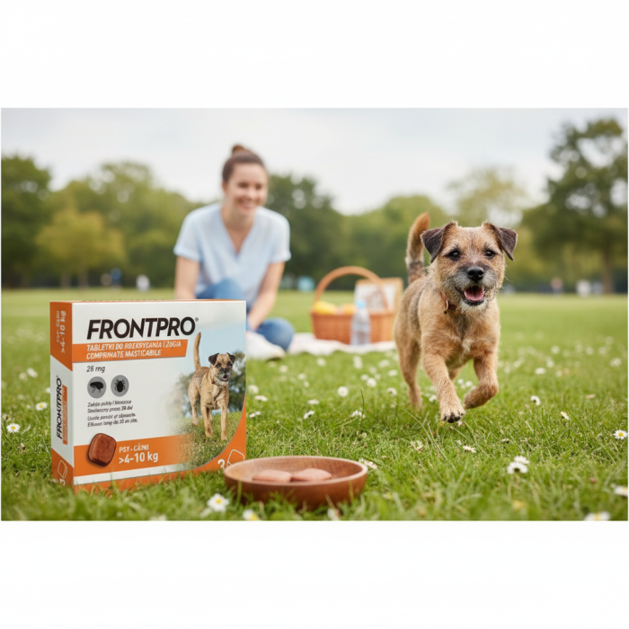 Frontpro 28 mg, comprimate masticabile antiparazitare pentru câini 4-10 kg, împotriva puricilor și căpușelor, 3 comprimate [5]