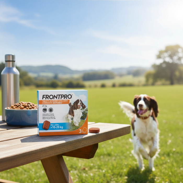Frontpro 68 mg, comprimate masticabile antiparazitare pentru câini 10-25 kg, împotriva puricilor și căpușelor, 3 comprimate [2]