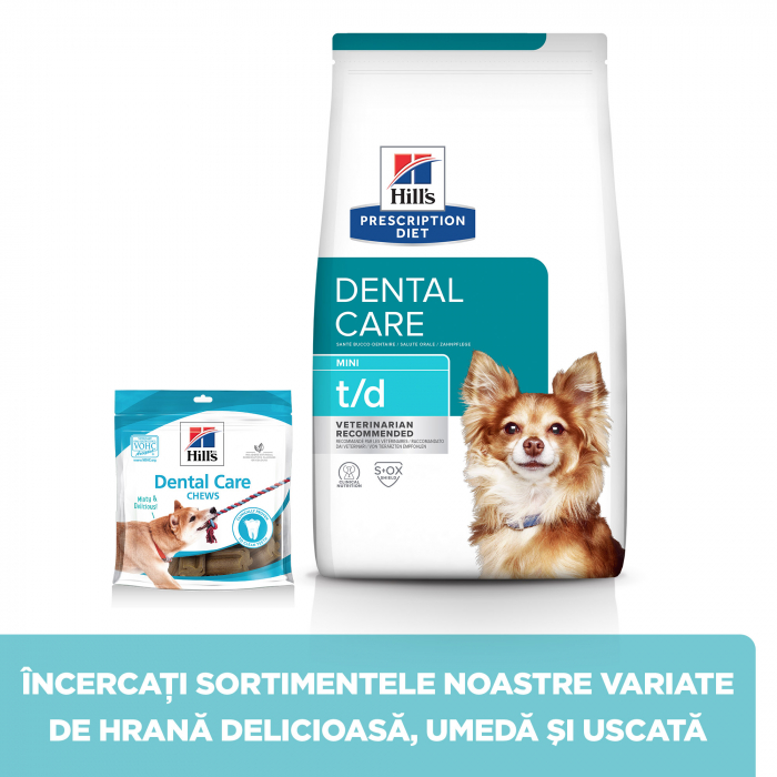 3kg Hill's PD t/d Dental Care Mini  hrana dieta veterinara pentru caini [7]