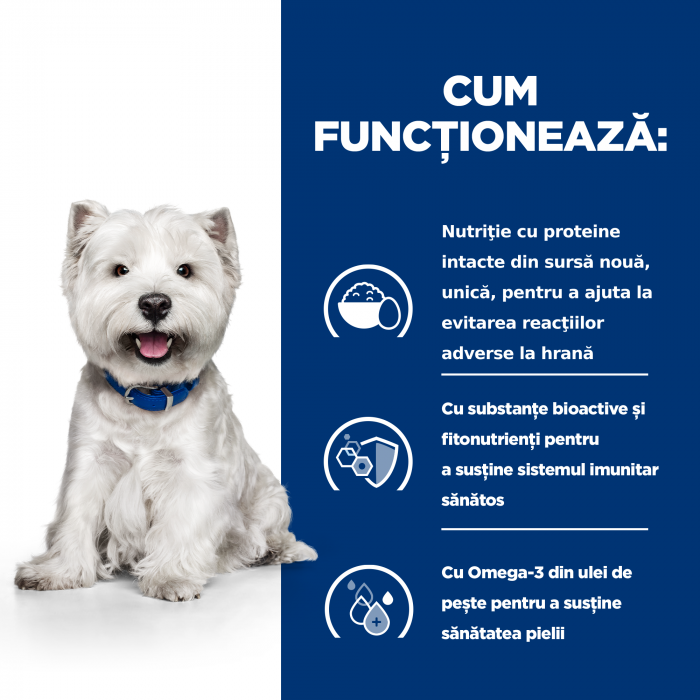 1kg Hills PD Derm Complete Mini , hrană uscată dietă veterinară pentru câini cu probleme dermatologice [9]