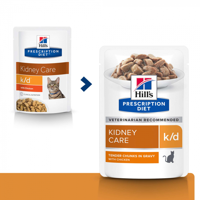 Hrană umedă dietă pentru pisici Hills K/D Feline cu pui - plic 85g [4]