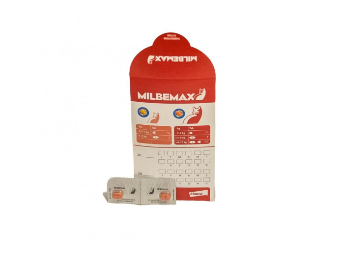 Milbemax 16/40 mg pisici 2 comprimate – deparazitare internă completă pentru pisici peste 2 kg [2]