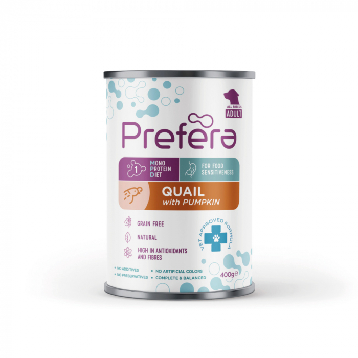 Prefera MPD Adult- quail and pumpkin 400gr [1]